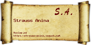 Strauss Anina névjegykártya